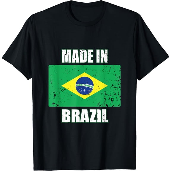 Made In Brazil Shirt Brasil Retro Soccer National Flag T-Shirt