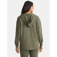 thumbnail image 4 of Time and Tru Women's and Women's Plus Ribbed Shirt Jacket with Hood, Sizes XS-4X, 4 of 6