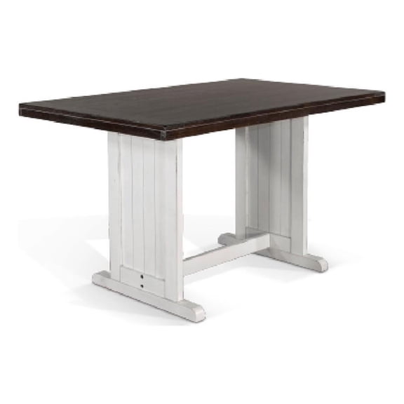 Orso Counter Height Dining Table-60 Inch Rectangular-Off White Brown