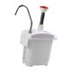 thumbnail image 2 of Dispensador de salsa de acero inoxidable de gran capacidad con bomba y recipiente manual para condimentos. Blanco, 2 of 9