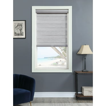 Cordless Light Filtering Layered Shade 70" X 72" Gray Stria