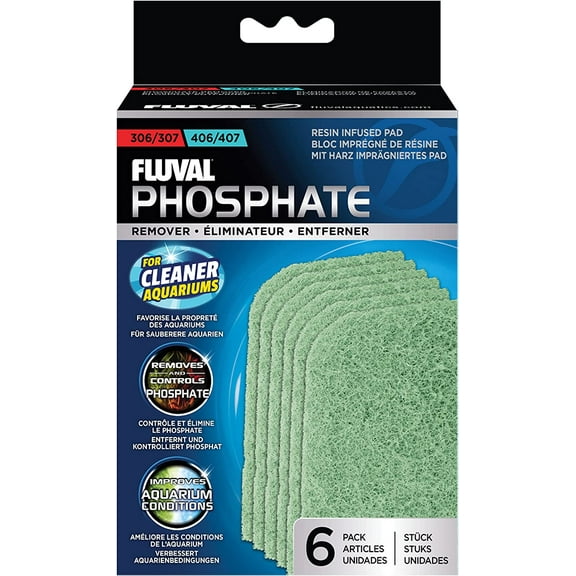 307/407 Phosphate Remover Pad, Replacement Aquarium Canister Filter Media, 6-Pack, for All Breed Sizes