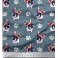 thumbnail image 1 of Soimoi Poly Georgette Fabric Boston Terrier Dog Print Fabric by The Yard 42 Inch Wide, 1 of 1