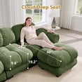 thumbnail image 5 of MIKIBAMA 131.5" Modular Sectional Sofa with Movable Ottoman, L Shaped Cloud Couch for Living Room, 4-Seat, Green, 5 of 11