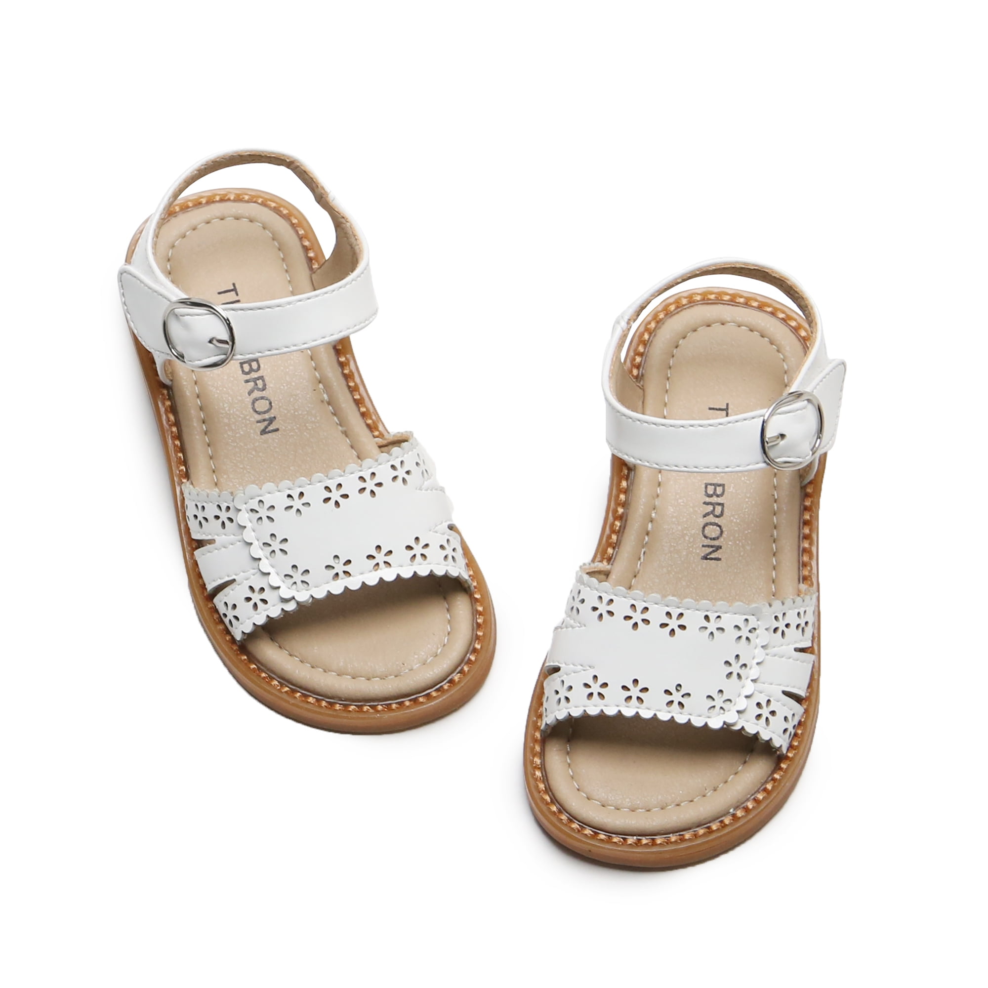 THEE BRON Toddler Girls Gladiator Sandals - Comfy Cushioned Play Shoes With Adjustable Buckles