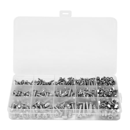 

Screw and Nut Kit Machine Screw and Nut Kit 500 Pcs Stainless Steel Button Head Hex Socket Head Cap Screws with Nuts Assortment Kit +Wrench