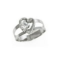 thumbnail image 3 of Gem Stone King Stunning High Shine Metal Heart Shape Ring and Earring Set with Crystals, 3 of 3