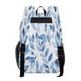 thumbnail image 3 of PVC Transparent Backpack Stylish & Durable Clear Backpack Perfect for School, Travel and Outings Blue Watercolor Floral Leaves, 3 of 7