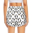 thumbnail image 3 of Picia Lovely Penguin Pattern Women's 2 in 1 Athletic Running Shorts High Waisted Workout Casual Gym Sweat Shorts with Comfy Liner Zipper Pockets-Large, 3 of 9