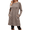 Coffee, variant on Long Sleeve Womens Dresses Crew Neck Buttons Tunic Sweater Dress with Pockets