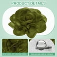 thumbnail image 2 of Broches de flores de rosa extra grandes, pines de solapa de 7.87 pulgadas, delicado clip de flor de camelia de tela grande para mujeres en bodas/baile/ropa/accesorios/fiesta [20cm, verde hierba], 2 of 7