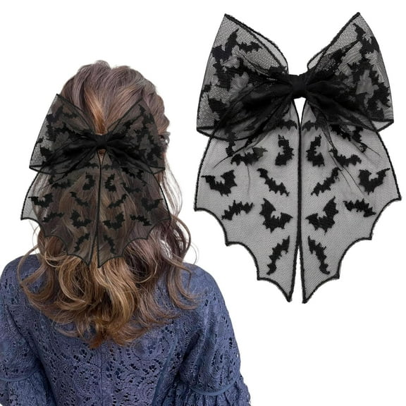Bow Hair Clip Hair Barrettes Alligator Clips Mesh Lace Bowknot Halloween Hair Accessories for Women Girls