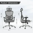 thumbnail image 2 of Farini Ergonomic Mesh Office Chair, Computer Desk Chair Ergonomic with Headrest, Adjustable Lumbar Support and 3D Armrests, High Back Office Chair, Black & Grey, 2 of 8
