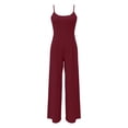 thumbnail image 5 of EYNMVR Summer Sleeveless Jumpsuits for Women Dressy Square Neck Wide Leg Pants Knit One Piece Rompers Fashion Clothing, 5 of 6