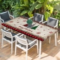 thumbnail image 2 of Red Plaid Christmas Table Cloths for 5 Foot Rectangle Tables, Vintage Xmas Tree Winter Patio Waterproof Elastic Fitted Tablecloths, Washable Rectangular Table Cover for Camping, 2 of 8