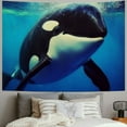 thumbnail image 2 of Creowell  Tapestry Killer Whale Swimming Animal Underwater Mammal Bubbles Animals Wildlife White Orca Aquatica Nature Wall Tapestry Wall Decor Blanket for Bedroom Home Dorm 40x60inch, 2 of 6