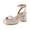 Ivory, variant on Cherry Platform Heels for Women – Women's Dress Sandals with Chunky Block Low Heel with Adjustable Ankle Strap - Runs Large, Size Down Half Size