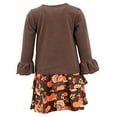 thumbnail image 4 of Girls 2 Piece Skirt Set Turkey Day Thanksgiving Clothes Outfit (9Y, Brown), 4 of 5