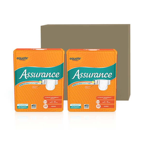 Assurance S/M Unisex Incontinence Stretch Briefs with Tabs Value Pack