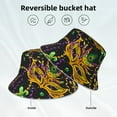 thumbnail image 5 of Kll Mardi Gras Surface Bucket Hat For Women Men Packable Travel Beach Sun Hat Outdoor Rave Accessories Reflective Fisherman Cap, 5 of 9