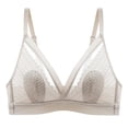 thumbnail image 1 of Gibobby Brasier deportivo para mujer Ropa interior de encaje francés con copa triangular, sujetador pequeño sin anillo de Brasier sin varillas para mujer(Beige,XL), 1 of 4