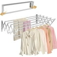 thumbnail image 2 of XL-31.5'' Wall Mounted Clothes Drying Rack, 130 lbs Large Capacity Rustproof Retractable Collapsible Drying Rack Easy Install with 7 Drying Rods, Space Saving Towel Clothes Rack for Laundry-Black, 2 of 8