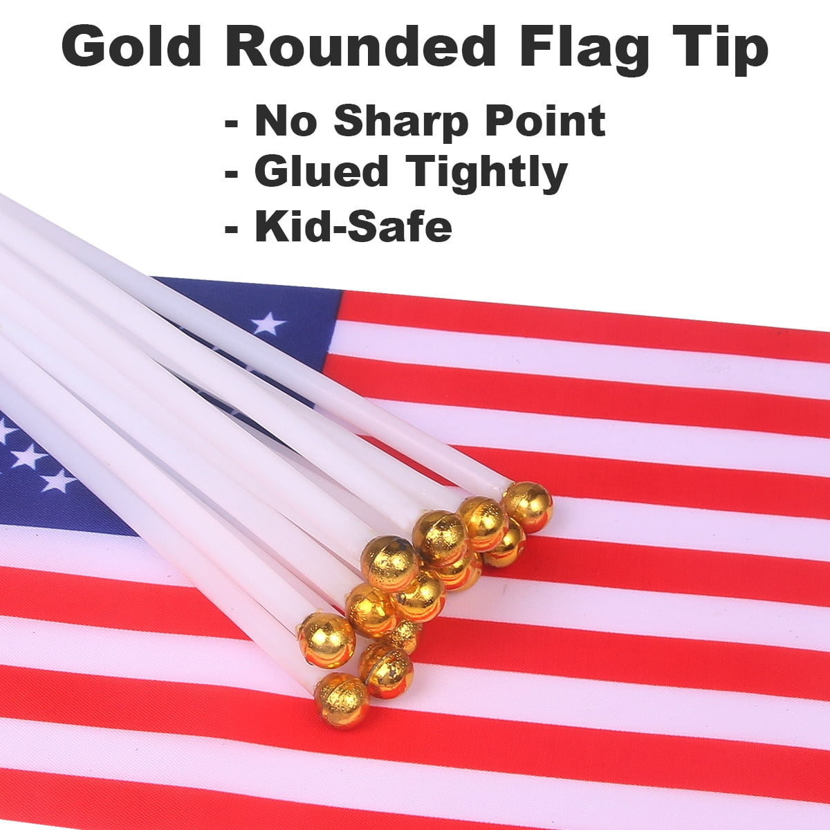 USA United States Mini Flag 300 Pack - Hand Held Small Miniature American US Flags on Stick - 4x6 Inch