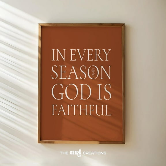 Christian Wall Art Rust Orange Bible Verse Wall Art, Rustic Fall Decor, Minimalist Floral Print, Aesthetic Thanksgiving Home Decor Wall Art, Modern Wall Decor, 8x12 UNFRAMED