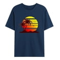 thumbnail image 1 of T-Shirt Décontracté à Col Rond pour Hommes, Mode Été, Imprimé Coucher de Soleil, Manches Courtes, 1 of 3