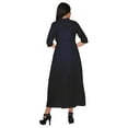 thumbnail image 4 of Moomaya Robes Chinoises pour Femmes Robe Longue Unie en Coton Slub à Manches Retroussables, 4 of 5