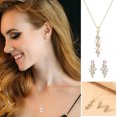 thumbnail image 1 of Conjunto de aretes de collar de diamantes de joyería de moda para damas Wmkox8yi sjalhkljlk1329, 1 of 9