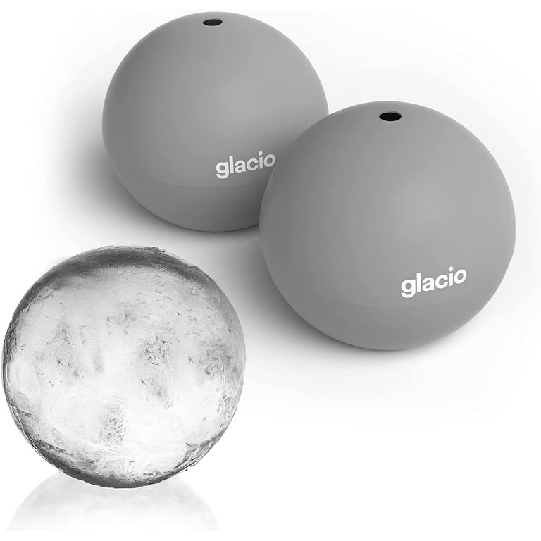 Glacio Large Sphere Ice Mold Tray - Whiskey Ice Sphere Maker - Makes 2.5 inch Ice Balls