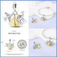 thumbnail image 2 of 925 Sterling Silver Travel Charms - Star, Moon, Pyramid, Airplane, Passport - Fits Bracelets, 2 of 31