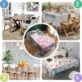 thumbnail image 3 of Pink Floral and Petal Pattern Rectangle Tablecloth 60"x120",Waterproof Polyester Rectangle Table Cloth, Wipeable Spillproof Polyester Tablecloth for Dining, Camping, Indoor and Outdoor, 3 of 6
