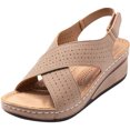 thumbnail image 4 of Sandalias de cuña para mujer, recortadas, punta abierta, para viajes al aire libre, sandalias cómodas, zapatos Wmkox8yii shjk283, 4 of 7
