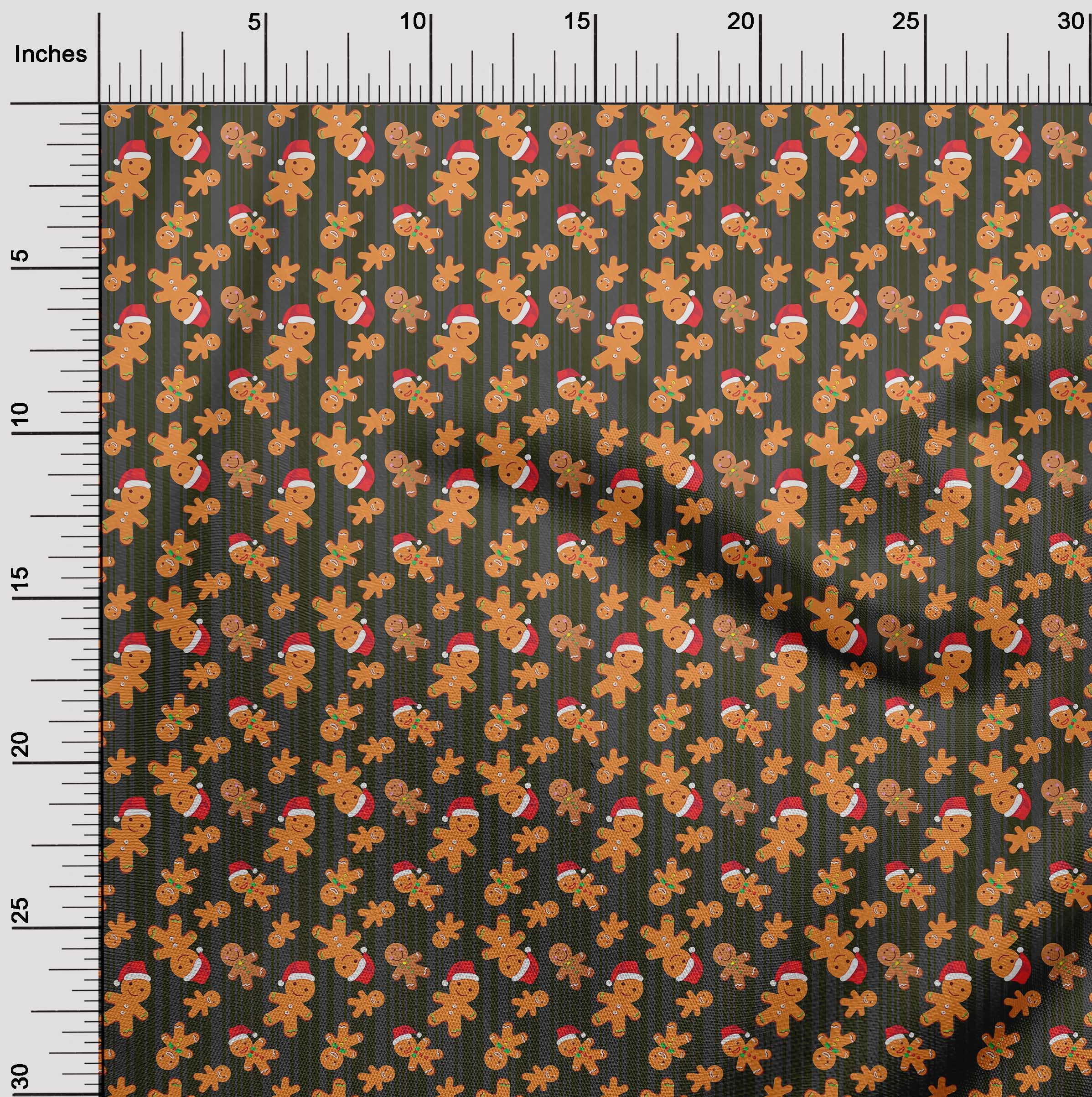 oneOone Viscose Chiffon Dark Olive Green Fabric Christmas Sewing Material Print Fabric By The Yard 42 Inch Wide