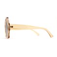 thumbnail image 3 of Womens Squared Thick Plastic Mod Hexagon Sunglasses Peach Brown, 3 of 4