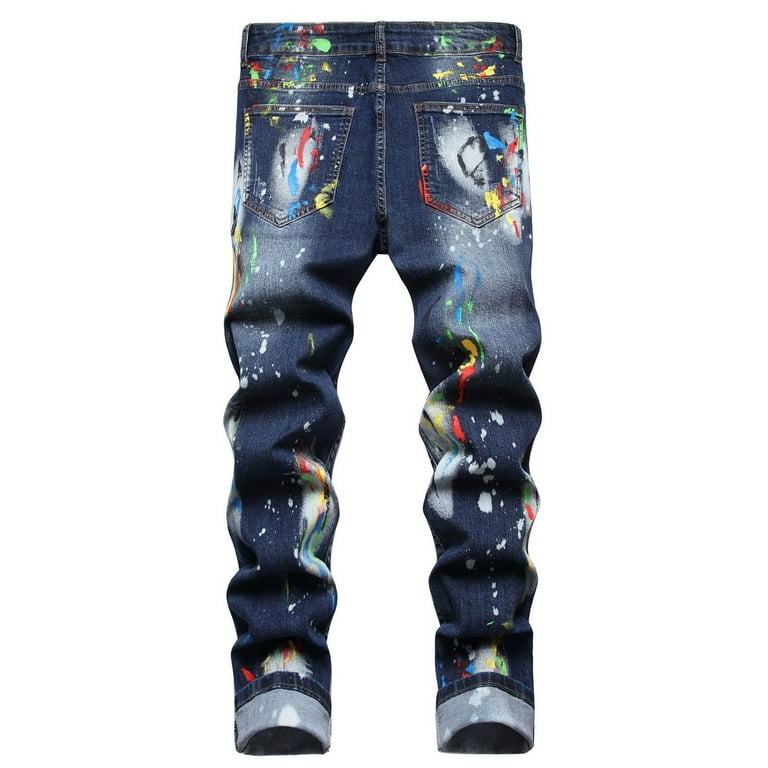 SZXZYGS Men Jeans New and Style Stretch Hole Beggar Street