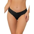 thumbnail image 1 of Ropa interior sin costuras para mujeres, tipo hipster, sin forro, de cintura en V, bikini elástico M Negro, 1 of 3