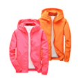 thumbnail image 2 of Kids Boys Girls Hoodie Jacket 2 Pack Hooded Lightweight Windbreaker Jackets Full Zip Outerwear Waterproo𝐟 Uniform Trench Coat, 2 of 8