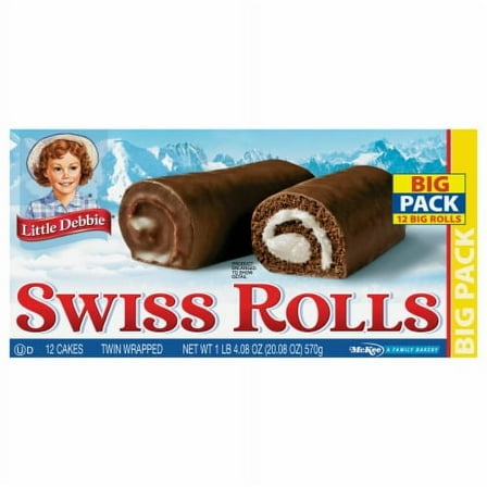 2X-Little Debbie Swiss Rolls Big Pack - 1.67 oz - 12 ct