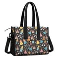thumbnail image 2 of Teacher Tote Bag,Black Princess Castle Pattern Teacher Utility Tote Bag,Large Work Tote Bags for Women with Multiple Pockets,Top Zipper Closure,13.8x10.6x6.7 Inch, 2 of 5