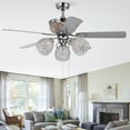 thumbnail image 2 of Jasper Silver 52-Inch 5-Blade Lighted Ceiling Fan with Multiple Crystal Lamps Remote Controlled, 2 of 6