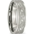 thumbnail image 4 of Stainless Steel Brushed Celtic Laser Etched 6mm Flat Band (Size 8) Made In China sr115-8, 4 of 5