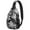 Black Christmas Snowflake-1, variant on Sling Backpack,Blue Christmas Snowflake Pattern Sling Bag with Water Bottle Holder,Waterproof Sling Bag for Men/Women with Headphone Jack for Hiking,Travel