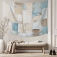 thumbnail image 5 of Blue Beige Tapestry for Bedroom Wall Hanging Tapestry, Modern Abstract Color Blocks Ceiling Backdrop Tapestries Poster Blanket Wall Decor for Teens Room Living Room Dorm 59" x 90", 5 of 8