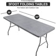 thumbnail image 3 of Rectangle Vinyl Table Cloth, Elastic Fitted Flannel Backed Plastic Table Covers for 5 Foot Folding Tables, Waterproof for Picnic, Camping, Indoor and Outdoor ( 30 x 60 inch), 3 of 9