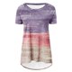 thumbnail image 4 of Fiudx Tops para Mujer Top de Cuello Redondo de Manga Corta Raglán Largo con Espalda Corta y Estampado Informal para Mujer, 4 of 5