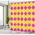thumbnail image 4 of Ambesonne Abstract Shower Curtain, Colorful Modern Patterns, 69"Wx84"L, Yellow Hot Pink, 4 of 4