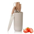 thumbnail image 1 of Juego de cuchillos Wiztoynia de cocina caqui de 6 piezas con bloque de cuchillos, 1 of 8